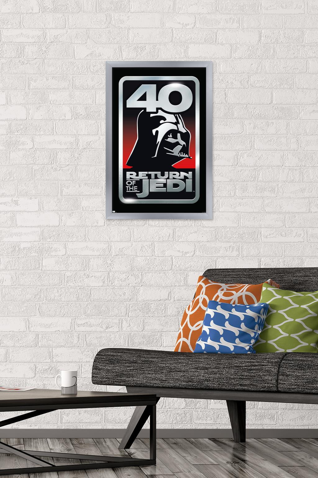 Star Wars: Return of the Jedi - 40th Vader Logo Wall Poster, 14.725" x 22.375" Framed