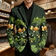thumbnail image 2 of IWRICH Men's St. Patrick's Day Corduroy Blazer Long Sleeve Printed Suit Jackets Sports Coats Double Button Casual Jacket with Pocket 03-Green S, 2 of 4