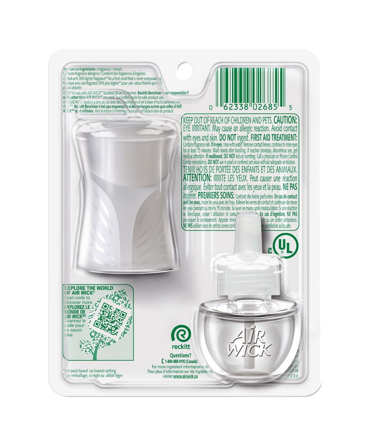 Air Wick Plug In Scented Oil Kit, Fresh New Day, Palm Breeze, 1 Warmer + 1 Refill (1x20mL)