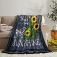thumbnail image 4 of You are My Sunshine Blanket Reversible Plush Softest Blanket Cozy Sherpa Fleece Blanket for Couch Bed Sunflower Blanket Lightweight Travel Camp Blanket for Kids Adult 60x50, 4 of 6