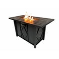 thumbnail image 4 of Pebble Lane Living Outdoor 55000 BTU Propane Black Finish and Glass Fire Pit Heater with Protective PVC Cover - 43"L x 22" W x 24.4" H, 4 of 8
