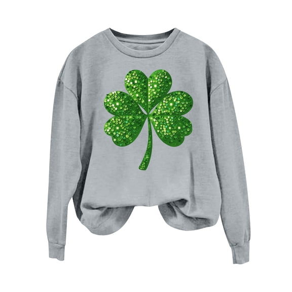 St. Patrick's Day Sweatshirt for Women Lucky Shamrock Long Sleeve Irish Shirt Ireland Pullover Tops