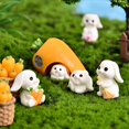 thumbnail image 3 of Figurine de Lapin Wharick Dessin Animé Réaliste Robuste Animal Mignon Lapin Miniature en Résine pour Maison de Poupée, 3 of 5