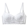 thumbnail image 1 of Sujetador de encaje sexy para mujer, cobertura total, talla grande, con orejas de conejo, antiflacidez, sin aros, color blanco, 1 of 5