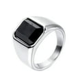 thumbnail image 6 of 13.5mm Mens Black Red Square Cut Zircon Band 316L Stainless Steel Ring Size 7-13, 6 of 6