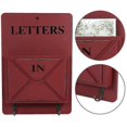 thumbnail image 4 of Boîte aux Lettres en Bois Porte-Lettres Trieur de Courrier Boîte de Rangement Crochets à Clés Support Debout (Rouge Foncé), 4 of 4