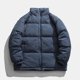 thumbnail image 2 of Gibobby Chaquetas ligeras con cierre Abrigo de invierno para hombre, cálido, de felpa, con bolsillo sólido, cuello levantado, cremallera, chaqueta con mosca(Azul,XG), 2 of 4