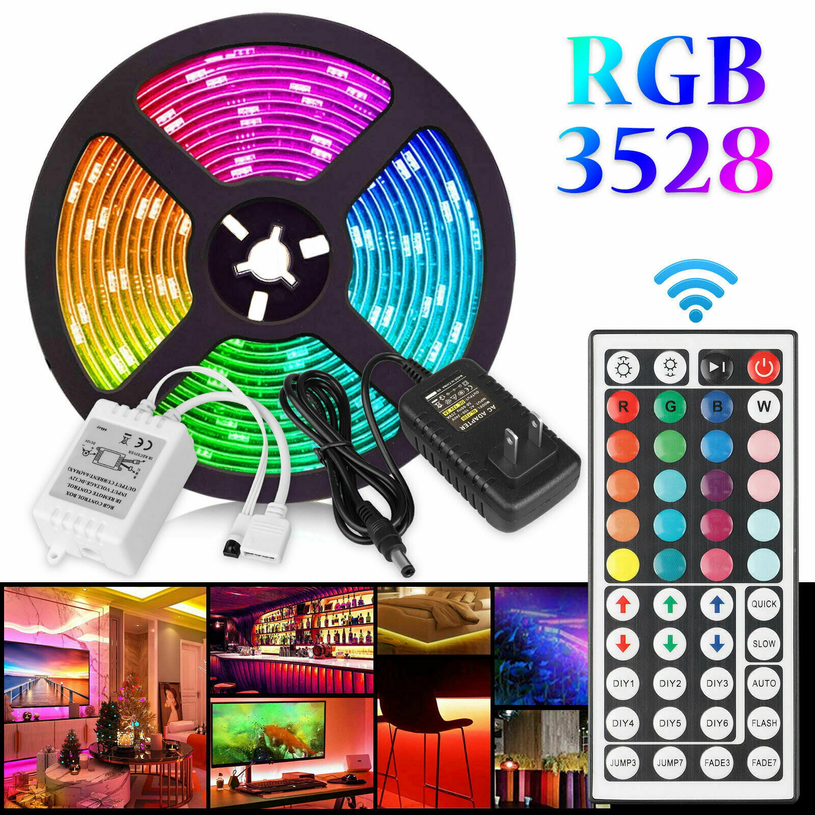 16FT RGB 300 LED Smart Wireless WiFi Strip Light 3528 SMD Fit Alexa Google Home 