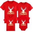 thumbnail image 4 of Conjuntos de ropa a juego para la familia, madre, padre, hija, hijo, niños, ropa de manga corta con ciervos navideños, camiseta, 4 of 5