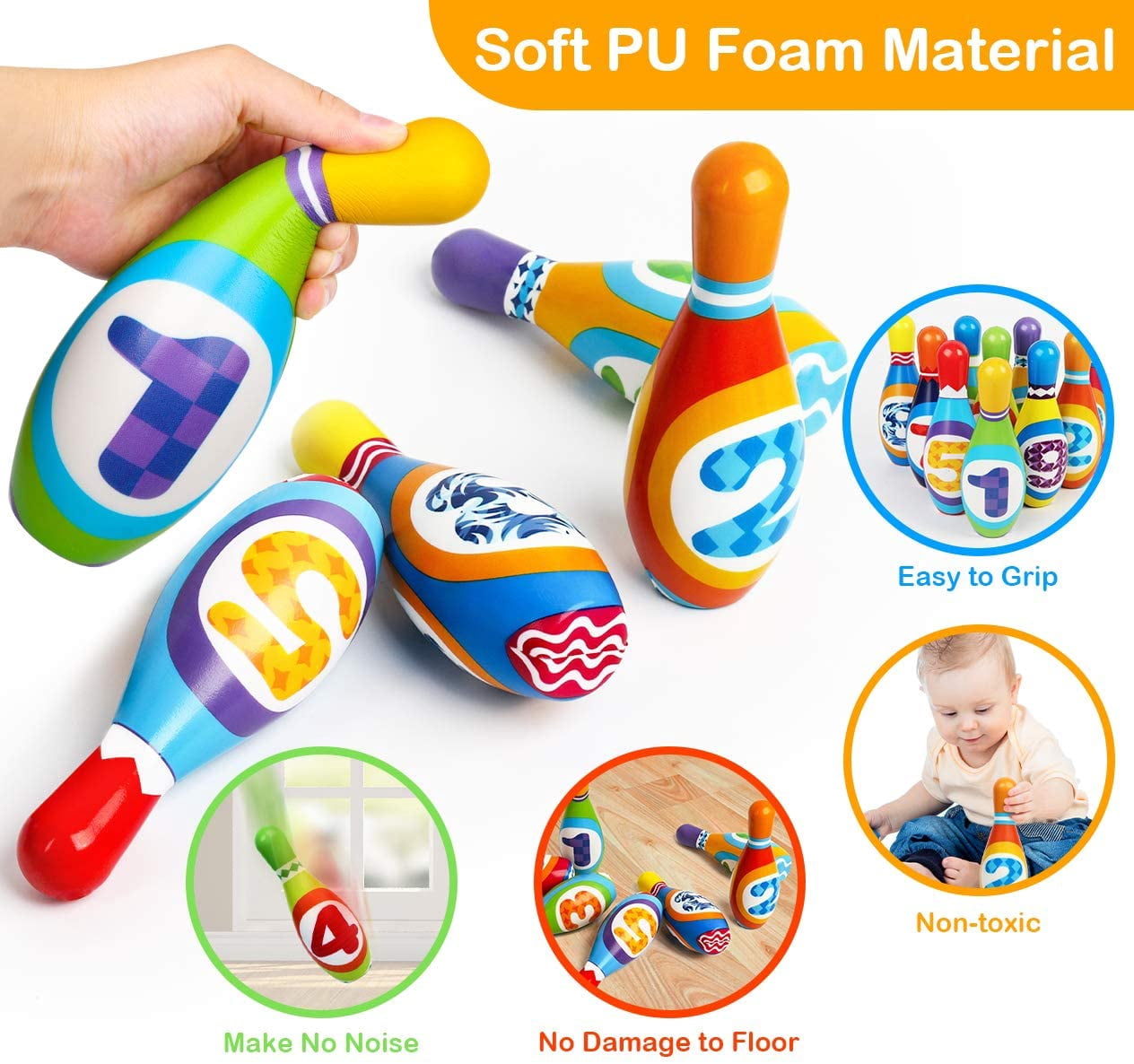 Jeu De Bowling Pour Enfants 2 à 5 Ans – Set De Quilles Avec Boules – Jouet D’intérieur Pour Anniversaire, Bureau Ou école - 3