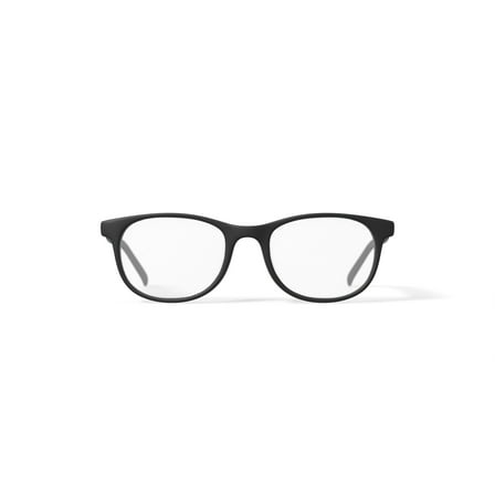 Adolfo Youth Slapshot Square Prescription Eyeglasses with Case, Black/Grey