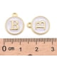 thumbnail image 3 of 20 piezas de dijes con la letra B, letras mayúsculas redondas planas, aleación chapada en oro y esmalte, colgantes para joyería., 3 of 4