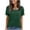 Green, variant on Tqcoqu Women's Metallic Trim T Shirt V Neck Short Sleeve Tee Casual Summer Tops,Black,Women's S-XXL
