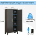 thumbnail image 3 of 61.02”H Metal Pantry Storage Cabinet, Kitchen Storage Cabinets with Adjustable Feet and Shelves, Pantry Cabinet for Kitchen, Living Room, Laundry Room and Dinning Room, 3 of 9