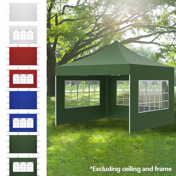 Outdoor Gazebo Canopy Side Shelter with Window, 10x6.5FT Waterproof 210D Oxford Panel for Garden Tents