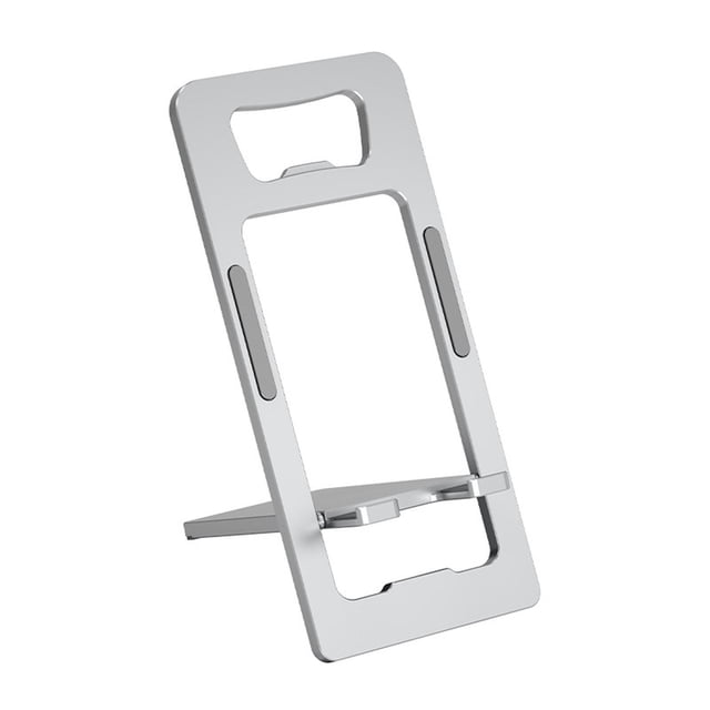 Weloille Foldable Aluminum Alloy Phone Stand 1-Piece, Portable Desktop Card-Style Ultra-Thin Phone Holder, Adjustable Angle for Easy Viewing, Compatible with Most Smartphones