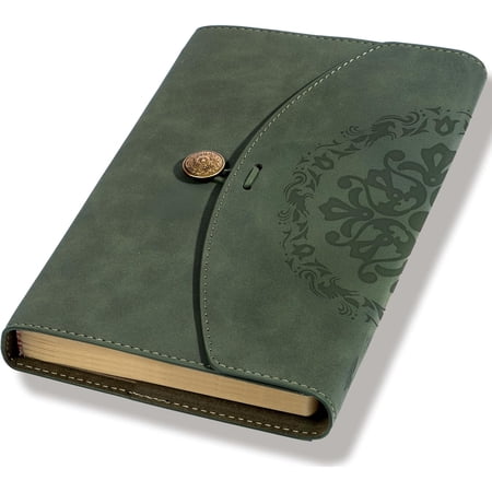 Vintage Leather Journal for Women Men Junk Journal Notebook Soft Cover Book of Shadows Journals for Travel Diary Scrapbook Sketchbook Journaling Writing Green