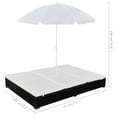 thumbnail image 2 of vidaXL Patio Lounge Bed Outdoor Sun Lounger Chair with Umbrella Poly Rattan, 2 of 7
