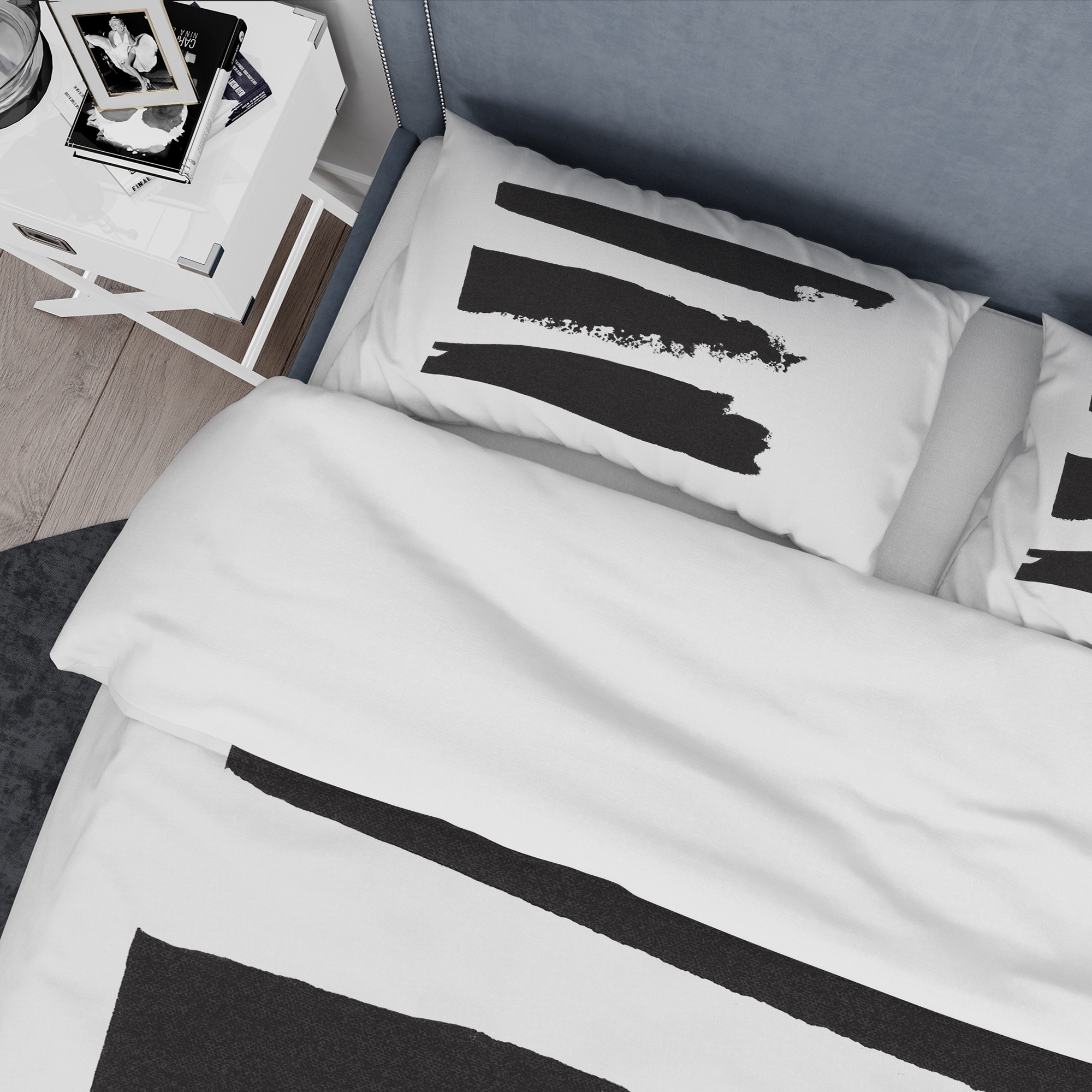 Designart 'Black and White Geometric Company II' Geometric Duvet Cover Set