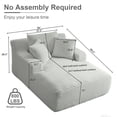 thumbnail image 3 of Tmsan 50" W Oversized Chaise Lounge Chair Indoor, Corduroy Comfy Upholstered Boneless Sofa Bed, Deep Seat Sleeper Couch Reading Chairs, Cloud Sofas Couches for Living Room, No Assembly,Light Gray, 3 of 7