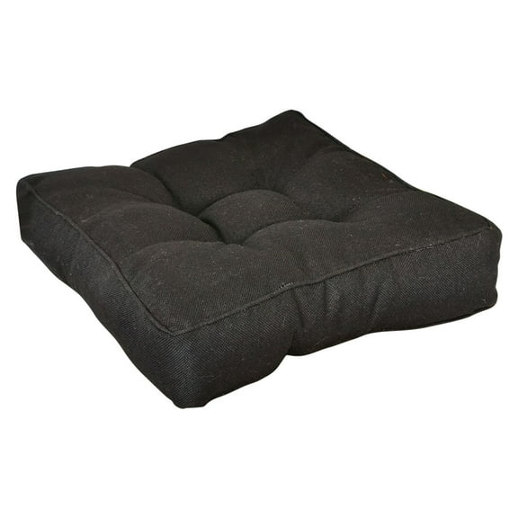 PureCasa Solid Color Thick Canvas Seat Cushion, Skin-Friendly Compressed Cozy Floor Pillows, Home Supplies Chair Cushions for Sofa Couch Tataimi, 15.7"x15.7"x3.5", Square, 1PC, Black
