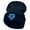 Navy, variant on Soccer Heart Embroidered 12 Inch Long Knitted Beanie - Black OSFM