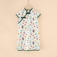thumbnail image 4 of Girls Qipao Cheongsam Dress, Toddler Girls Summer Floral Dress Little Girls Casual Dress, 4 of 5