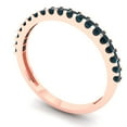 thumbnail image 2 of 0.285 ctw Wedding Band for Women - 14K Rose Gold Natural London Blue Topaz Stackable Eternity Ring, 2 of 6