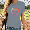 thumbnail image 3 of Cozyfort Summer Shirts for Women Graphic Heart/Butterfly Print Women's T-Shirt Short Sleeve Crewneck for Summer Oversized Graphic Tshirts for Women, 3 of 4