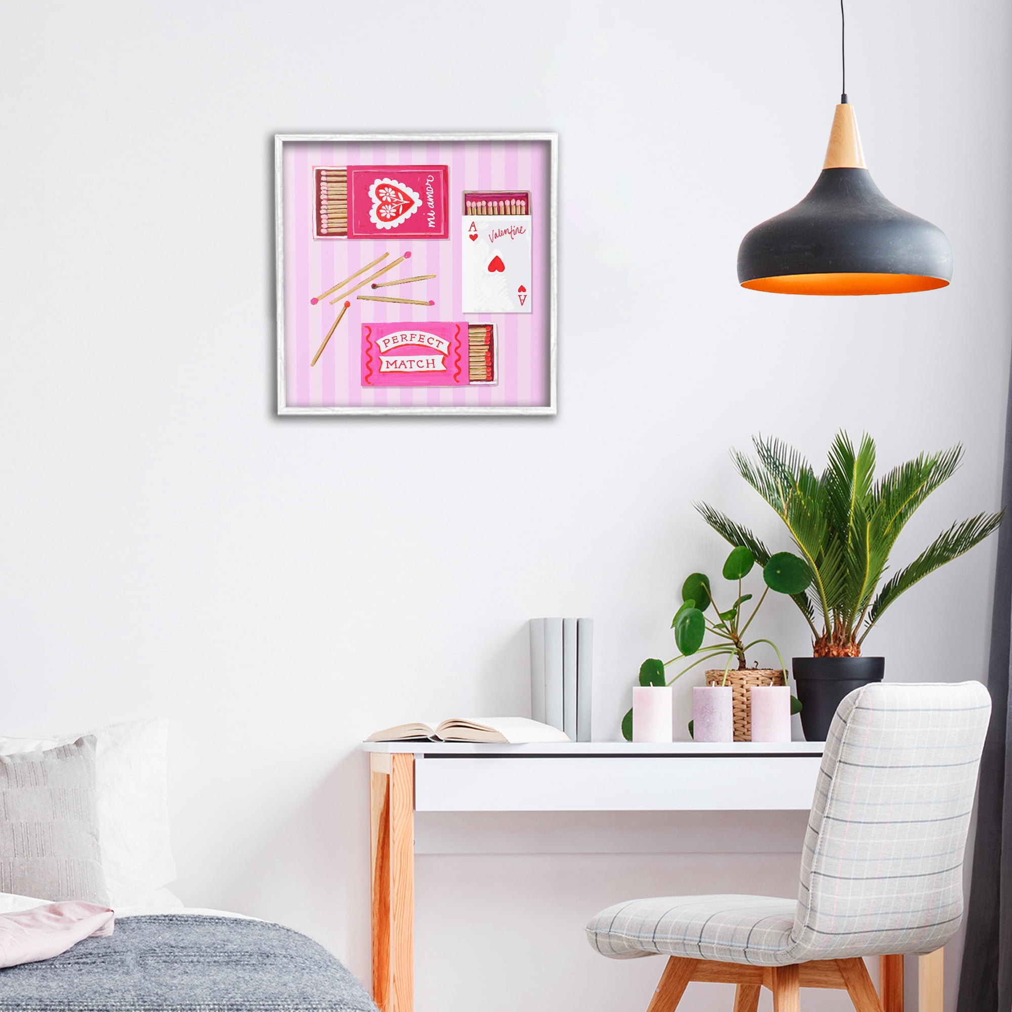 Stupell Industries Romantic Valentine's Matchboxes White Framed Giclee Art, design by Rachael Reese