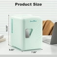 thumbnail image 3 of 4L/6Can Mini Fridge，Portable Skincare Refrigerator, Small Cooler, Retro Design, Wave Patterns（Green)）, 3 of 7