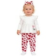 thumbnail image 3 of Tiweut Kid Outfits Valentine's Day Print Ruffles Top Heart Pants and Headband Clothes Suit, 3 of 9