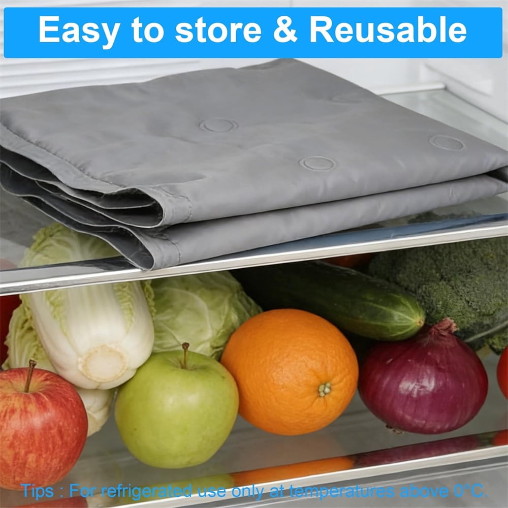 Heyingu 1Pcs Reusable Freezable Ice Mat for Buffet Table 19.6 x 15.7 Inch Flexible Ice Packs for Food Trays for Food Cheese Picnics Party(Grey)