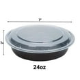 thumbnail image 2 of 24oz Black Meal Prep/ Bento Box Disposable Round Container with Clear Lid: 3CT, 2 of 3