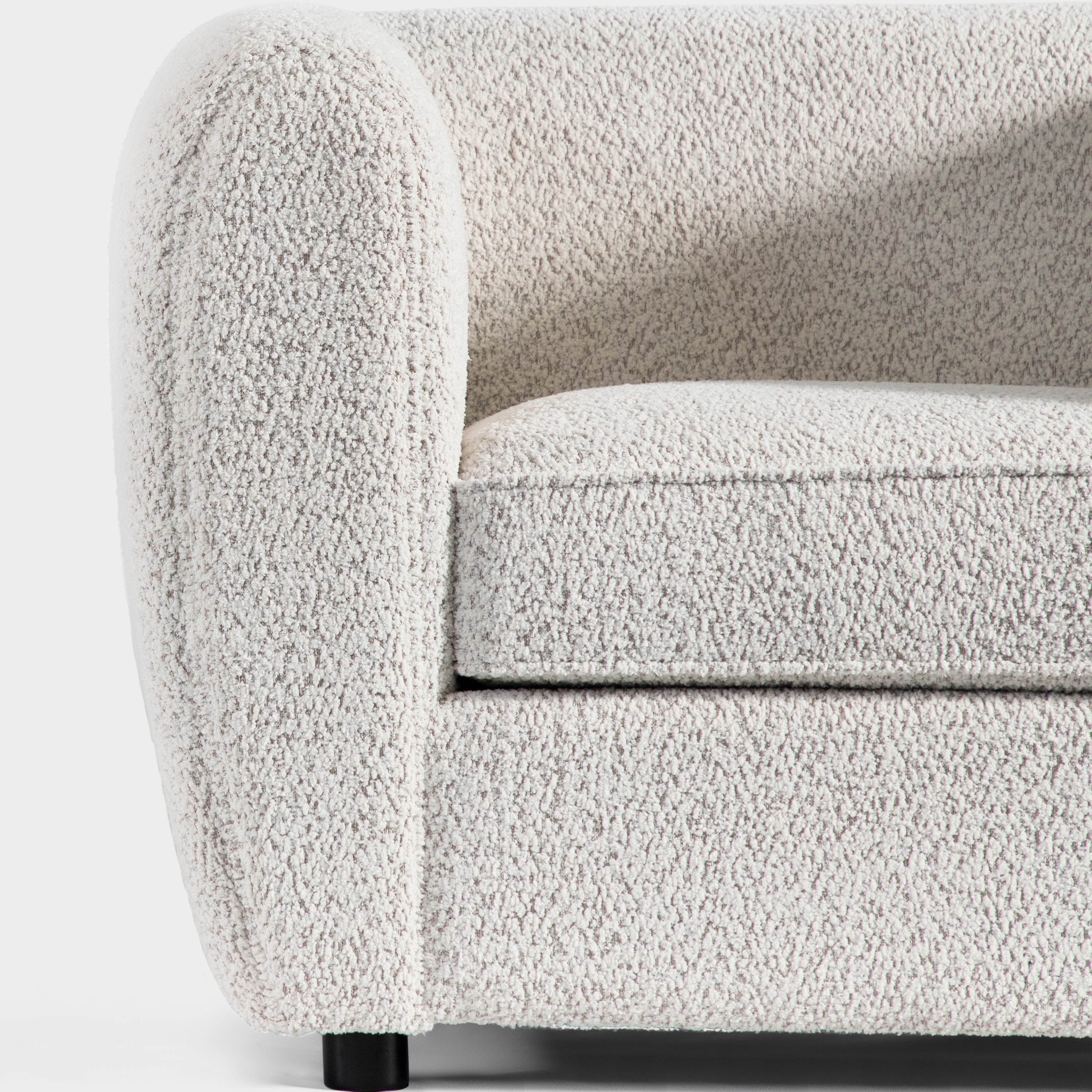 Furniture of America Nallia Tuxedo Style Upholstered Boucle Fabric White Loveseat