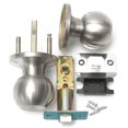 thumbnail image 2 of New Brushed Stainless Round Ball Door Knob Handle Passage Lock & Key Bathroom US, 2 of 11