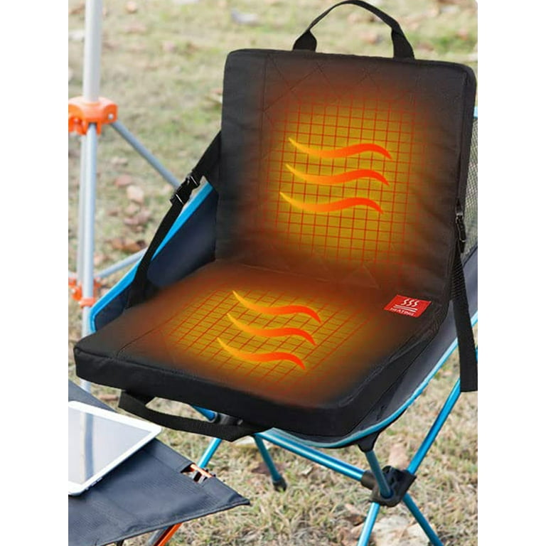 Folding Chair Cushion Back Support Folding Chair Pad with Handle & Shoulder  Strap Lightweight Stadium Cushion for Sports Events