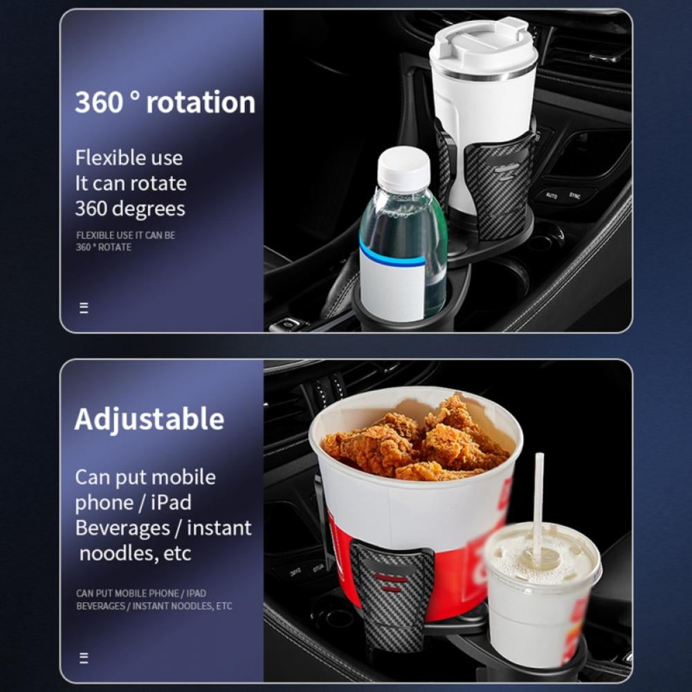 Conditiclusy Car Cup Holder Expander Adapter, 2 in 1 Multifunctional 2 Cup  Mount Extender Sturdy Cupholder with 360掳 Rotating Adjustable Base 