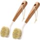 thumbnail image 1 of Cepillo para platos, 2 piezas, cepillos de madera para platos, cepillos de limpieza de sisal con mango largo, 1 of 5