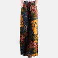 thumbnail image 2 of Pantalones largos hasta los tobillos de algodón y lino con estampado para mujer, pantalones elásticos casuales con bolsillos Fridja  alkflakhf33371, 2 of 8