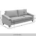 thumbnail image 6 of Castle Place Elegance Linen Upholstered Sofa, Grey, 6 of 7