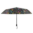 thumbnail image 2 of Neon Guitar Star Compact Sun Umbrella Windproof Travel Umbrellas for Rain Strong Portable UV Protection, 2 of 8