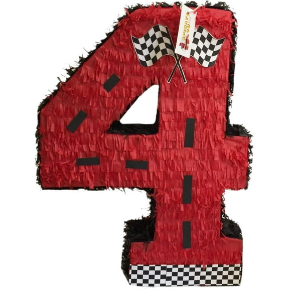 APINATA4U 20'' Tall Red Number Four Racing Theme Piñata