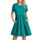 thumbnail image 1 of Vestido largo con volantes en colores lisos para mujer: manga corta, fluido, cómodo, versátil para fiestas/playa, tallas S-XXL., 1 of 6