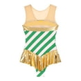thumbnail image 6 of iiniim Women's Candy Cane Christmas Sparkly Striped Sleeveless Leotard Dress Dancewear Size S-3XL Green 3XL, 6 of 7