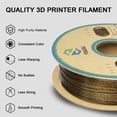 thumbnail image 4 of Mistaha Colorful High-Temperature PLA 3D Printing Filament 1.75mm Diameter 1kg Spool for All FDM 3D Printers - Black Sparkling Gold, 4 of 6