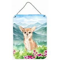 Carolines Treasures CK1983DS1216 Mountian Flowers Chihuahua Wall or Door Hanging Prints 12WX16H multicolor