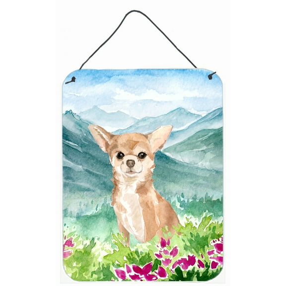 Carolines Treasures CK1983DS1216 Mountian Flowers Chihuahua Wall or Door Hanging Prints 12WX16H multicolor