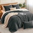 thumbnail image 4 of SoComfy by Bedelite Fluffy Sherpa Comforter Set, Set-3 Piece, King, Black, 4 of 7