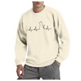 thumbnail image 1 of PEASKJP Unisex Round Neck Printed Sweatshirt With Simple Loose Handsome Lightweight Soft Fashion Top(Beige,M), 1 of 3